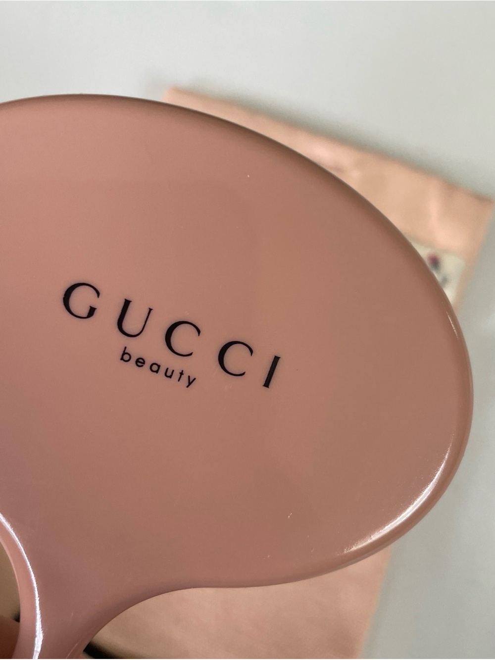 Gucci Pink Handheld Beauty Mirror with Floral Pouch - Picture 2 of 7